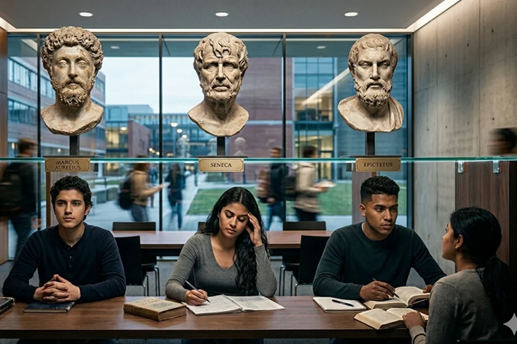 La filosofía estoica, heredada por pensadores como Séneca, Epicteto o Marco Aurelio, ofrece una guía clara para los universitarios. 