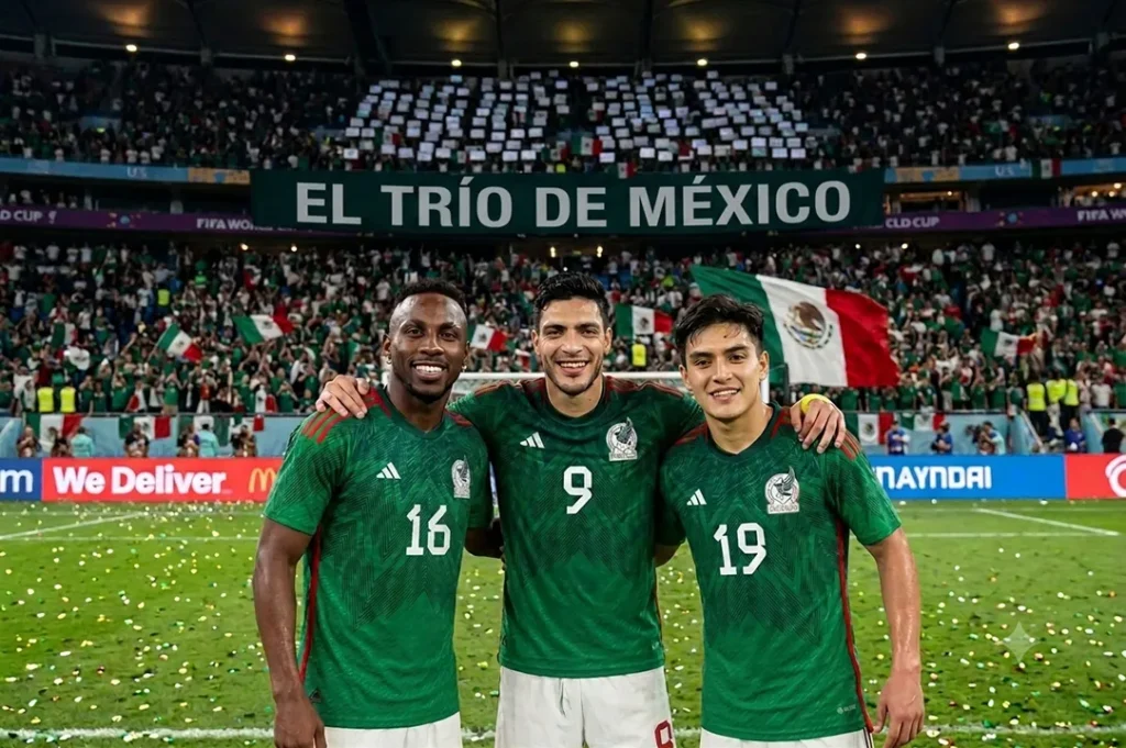 Entre los futbolistas más celebrados por la afición mexicana estuvieron Julián Quiñones, Gilberto Mora y Raúl Jiménez.