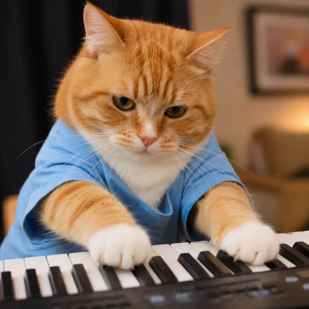 Gatito pionero, fue Fatso que aparecía tocando su teclado.