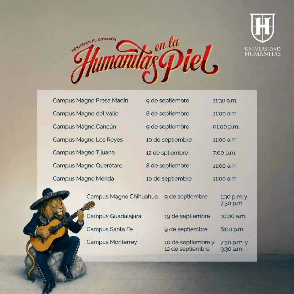 Evento Humanitas en la piel con tradiciones y elementos de la cultura mexicana.
